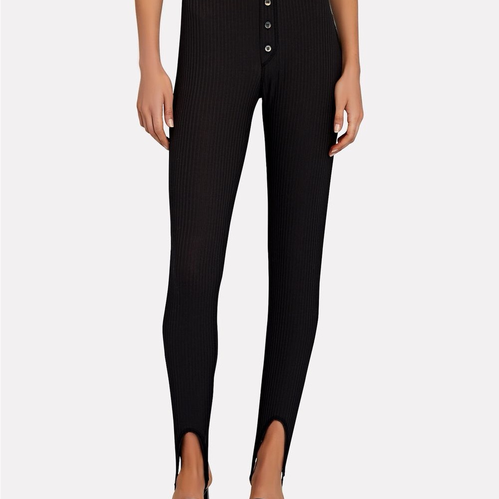 Ganni Rib Knit Stirrup Leggings